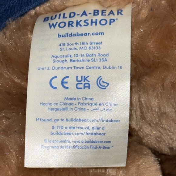 Build-A-Bear Workshop 15” bear stuffed plush with blue Pokémon party shirt - Picture 5 of 10